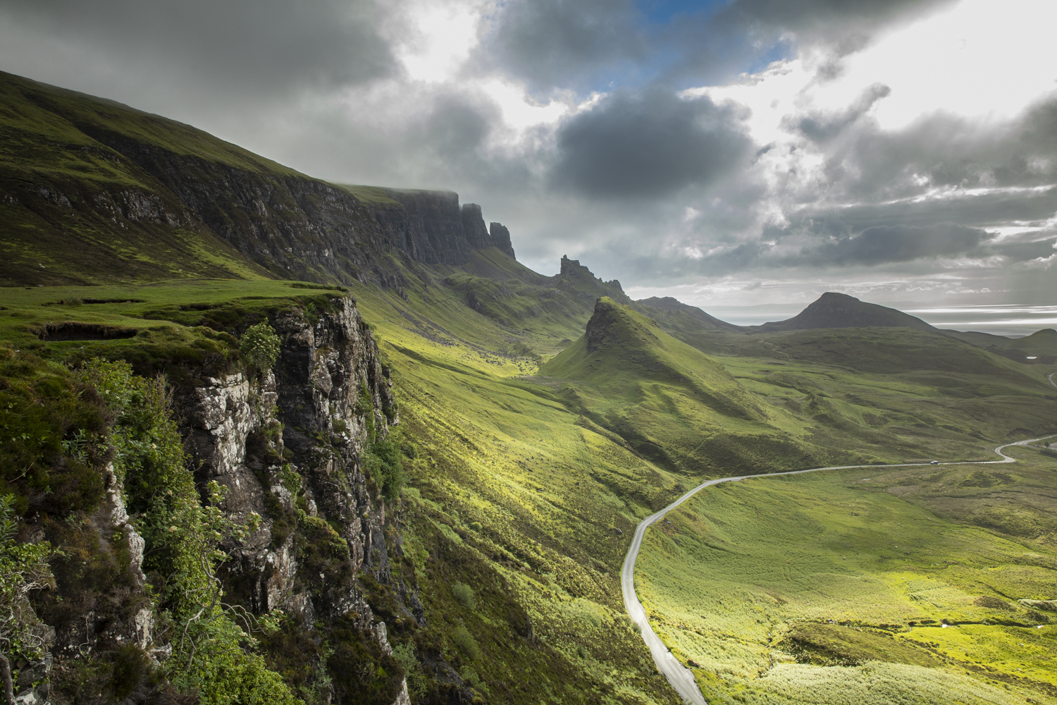 stormy mountain landscape in summer