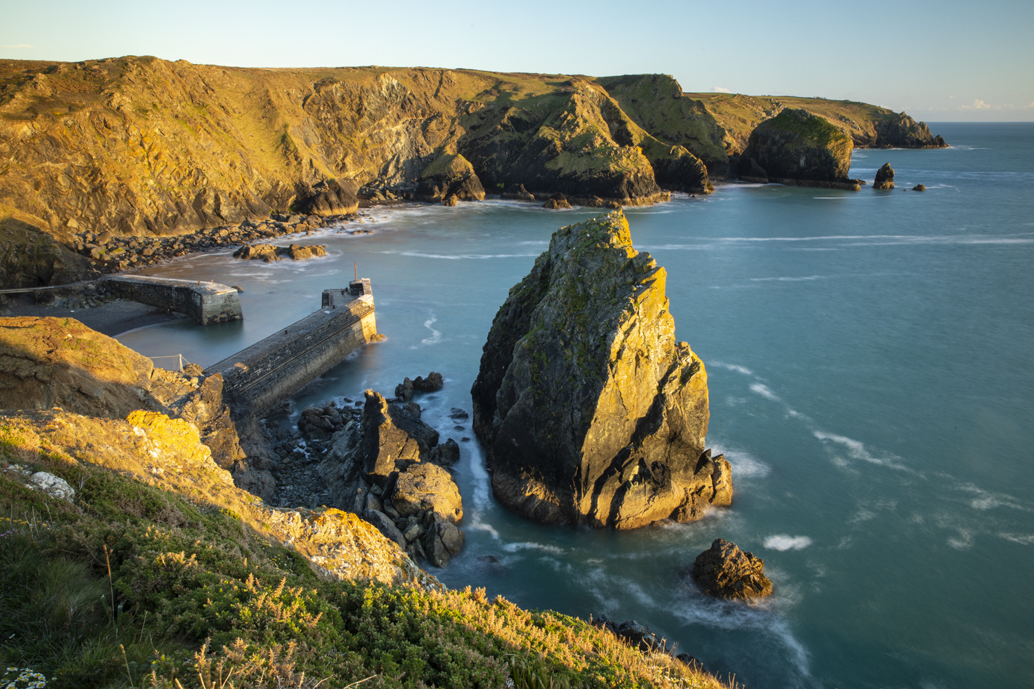 seaside cliffs and rocks in summer landscape photography